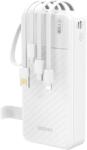 Dudao K11 Pro 20000mAh Powerbank beépített kábelekkel - Fehér színű