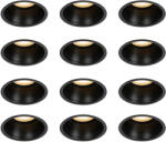 QAZQA 12 db fekete GU10 beépíthető spotlámpa szett 50 mm IP44 - Dept (109322)