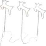 Luca Lighting 3 darabos karácsonyi reflektor szett fehér szarvas LED-del és időzítővel IP44 - Shika (109767)