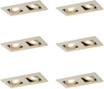 QAZQA 6 darabos modern, bézs színű, süllyesztett spotlámpa szett GU10 50mm állítható 2-lámpás - Qure (109886)