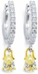 White & Black Csepp sárga gyémánt fülbevaló - 0, 62 karát (AU13921)