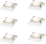 QAZQA 6 db-os süllyesztett spotlámpa szett fehér GU10 50 mm-es perem nélküli - Oneon (109306)