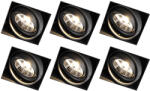 QAZQA 6 db-os beépíthető spotlámpa készlet fekete GU10 AR70 keret nélküli - Oneon (107061)