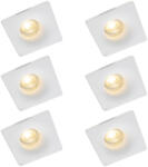 QAZQA 6 darabos süllyesztett spotlámpa készlet fehér 12 cm kerek - Gypsy Stucco (109836)