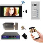 Philips Kit Interfon Video 4 familii wireless WiFi IP65 1.3MP 7 " Color 3in1 POE RJ45 Mentor SYKT031 (MMDSYKT031-162454)