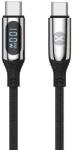 Forever Adatkábel LCD-vel Forever USB-C/USB-C 1m 100W fekete (GSM171012)