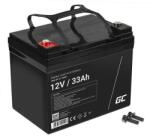 Green Cell AGM VRLA 12V 33Ah karbantartásmentes akkumulátor fűnyíróhoz, robogóhoz, csónakhoz, kerekesszékhez (AGM21)