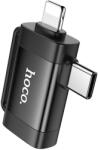 hoco. adapter OTG 2in1 Type C (férfi) / Lightning (férfi) USB A (női) UA31F fekete