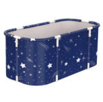 Aga összecsukható hordozható kád 120 × 60 × 50 cm, sötétkék (DS2822)