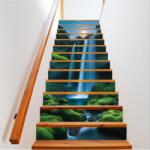 Daemi Dekoratív matrica belső lépcsőkre, nagy felbontású öntapadós nyomat, méretek 200 x 124 cm, LÉPCSŐ-14 (AVX-STAIRS-14)