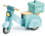 Tender Leaf Babytaxiu din lemn Livrare mâncarii Delivery Scooter Tender Leaf Toys cu roți din cauciuc și geantă textilă detașabilă de la 24 de luni (TL8593)