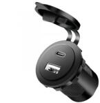 LogiLink Dupla autós beépített töltőadapter, 1x USB-A, 1x USB-C, 60 W, fekete (PA0330) (PA0330)