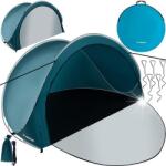 Trizand strandsátor 200x120x110cm kék-fehér, összecsukható, cipzárral, komplett szett (15479698590)