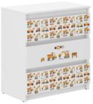 Wooden Toys Ifjúsági 3 Fiókos Komód - Munkagépek Fehér