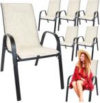  Krzesła ogrodowe metalowe na balkon taras zestaw mebli ogrodowych beżowe x6