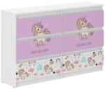 Wooden Toys Ifjúsági 6 Fiókos Komód 140 cm - Rózsaszín Unikornis