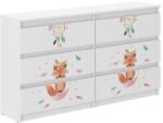 Wooden Toys Ifjúsági 6 Fiókos Komód 140 cm - Boho Róka Fehér