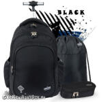 ST.RIGHT fekete gurulós iskolatáska SZETT - Black Vintage (5903235674679SZ)