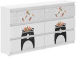 Wooden Toys Ifjúsági 6 Fiókos Komód 140 cm - Indián Medve Fehér