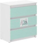 Wooden Toys Ifjúsági 3 Fiókos Komód - Barátok Fehér-Türkiz