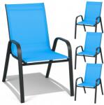  Krzesła ogrodowe metalowe na taras balkon fotel do ogrodu niebieskie 4 szt