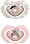 Canpol Set 2 suzete Canpol Light touch - Bonjour Paris, 0-6 luni, roz (22/647_pin)