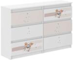 Wooden Toys Ifjúsági 6 Fiókos Komód 120 cm - Maci Fehér-Bézs