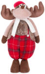 MagicHome MagicHome karácsonyi dekoráció, rénszarvas figura nadrágban, szövet, 32 x 25 x 92 cm, piros-barna
