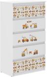 Wooden Toys Ifjúsági 5 Fiókos Komód - Munkagépek Fehér