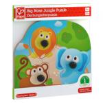 Hape Бебешки дървен пъзел Hape - Джунгла, 4 части (H1310)