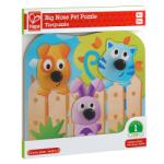 Hape Бебешки дървен пъзел Hape - Животни, 4 части (H1309)