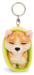 NICI breloc câine adormit Welsh Corgi 12 cm, coș verde deschis, GREEN (OLP102061606)
