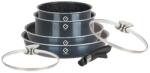 Grunberg Set 4 Vase din Aluminiu cu 2 Capace si Maner Detasabil, Albastre, Compatibile cu Plita cu Inductie, Grunberg (GR2719A)