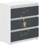 Wooden Toys Ifjúsági 3 Fiókos Komód - Borz Fehér-Sötétkék