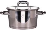 Grunberg Cratita din Inox, Capac din Sticla, 20 cm, 3.20 l, Argintie, Grunberg (GR6220)