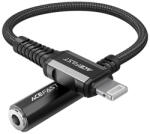 ACEFAST Audio Kábel MFI Lightning-3, 5 mm -es Mini Jack anya 18 cm, Aux Fekete C1-05 Fekete