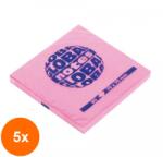 SPREE Set 5 x Notite Autoadezive, Roz Neon, 80 File, 75 x 75 mm (HOK-5xKH-SP565 432)