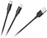 Cabletech Cablu Usb A - Usb C/lightning (2+1) 1m (kpo3944) - pcone