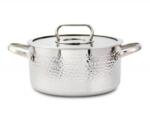 Zilan Oala din Otel Inoxidabil, Capac Sticla, 24 cm, 4.5 l, Argintiu (ZLN-ZLN1320)