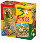 D-Toys Set 3 Puzzle-uri Basme: Hansel si Gretel, Scufita Rosie, Motanul Incaltat, D-toys (TOY-50922) Puzzle