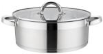 Grunberg Cratita din Inox cu Capac din Sticla, Compatibila cu Plita cu Inductie, 22 cm, 4.5 l, Grunberg (GR7022/4)