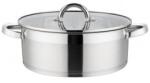 Grunberg Cratita din Inox, cu Capac din Sticla, 26 cm, 7.40 l, Argintie, Grunberg (GR7026/4)