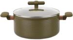 Grunberg Cratita Aluminiu, Capac, 28 cm, 7.40 l, Interior Anti-aderent, Compatibila Plita Inductie, Verde, Grunberg (GR5724)