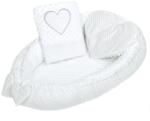 New Baby New Baby-Cuib de lux cu pernă și plapumă New Baby White heart (37140)