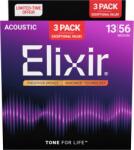 Elixir 16570 Nanoweb Phosphor Bronze Medium 13-56 3-Pack