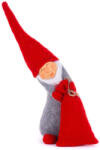 MagicHome MagicHome karácsonyi dekoráció, manó zsákkal, szövet, 13 x 10 x 43 cm, piros