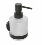 SAPHO XB101 X-Round fekete szappanadagoló, tejüveg/fekete, 200 ml