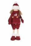 Autronic Kislány kantáros nadrágban karácsonyi dekoráció magasság 35 cm, piros