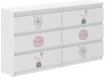 Wooden Toys Ifjúsági 6 Fiókos Komód 140 cm - Boho Maci Fehér