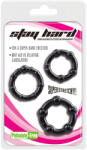 Lonely Stay Hard - set inele pentru penis - silicon negru - 3 piese (51451257397) Inel pentru penis